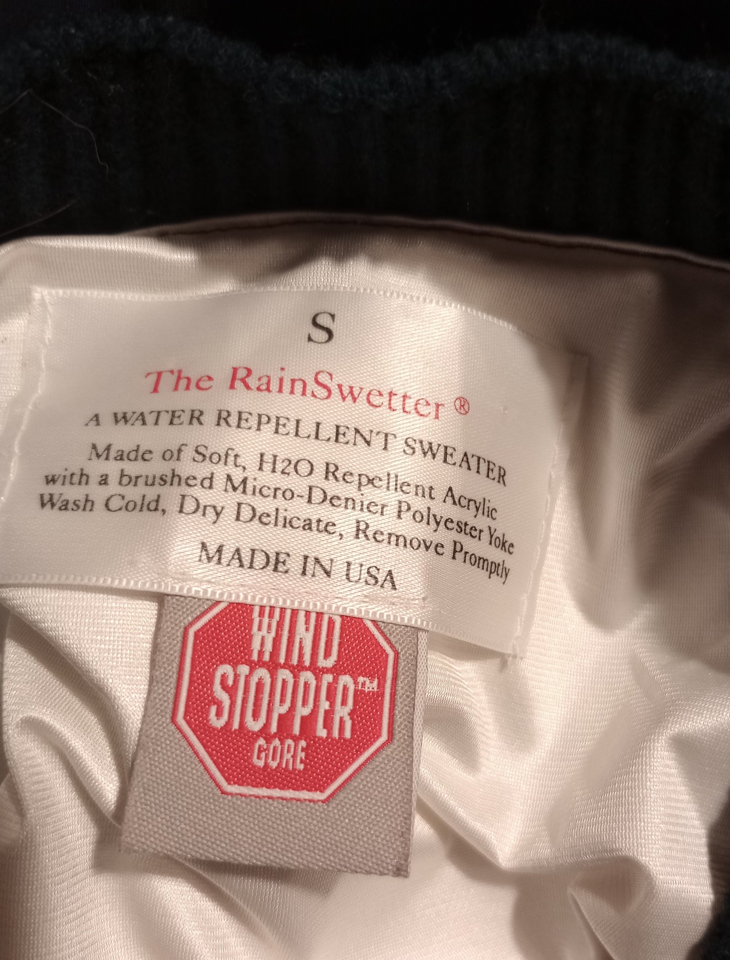 The RainSwetter Men's Size Small Water Repellant Sweater - Vintage