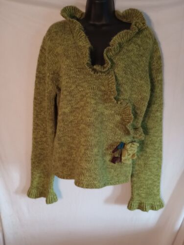 Sydney Easton Women's Size XLarge Green Knitted Sweater