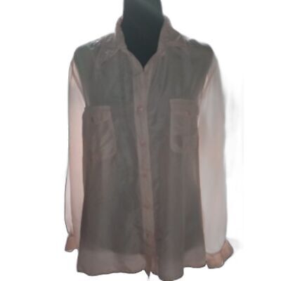 Willow Ridge Women's Size Large Soft Pink 100% Silk Blouse