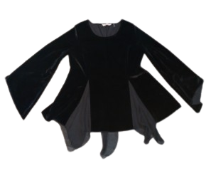 Soft Surroundings Women's Size Medium Black Velvet & Chiffon Top