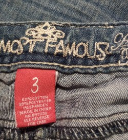 Almost Famous Women's Size 3 Destressed Skinny Jeans