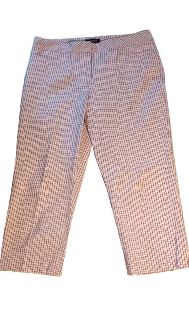 Talbots Women's Size 12 White, Pink & Blue Checkered Capris