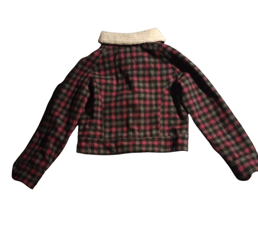 Aviva Premium Girl's Size Medium Wool Blend Plaid Coat